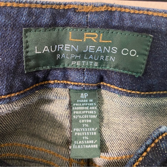Lauren Ralph Lauren women’s dark wash stretch straight leg jeans size 4 petite - Picture 4 of 7